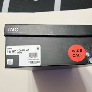 Inc women’s brown elastic goring pull tab at sides cushioned studded fawne round